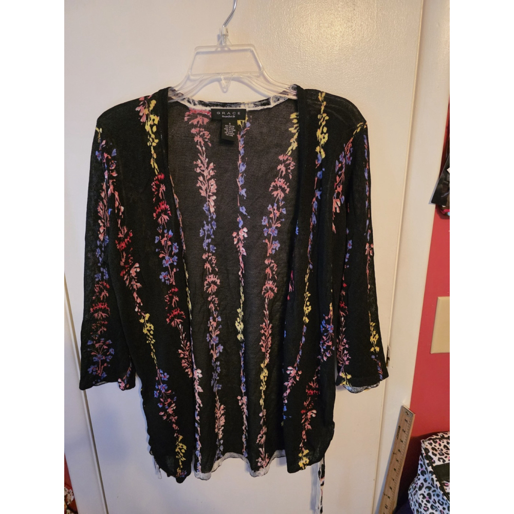Grace Elements Size Small Floral Cardigan